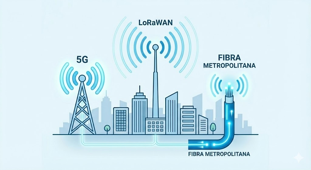 Infraestructura de antenas y sensores urbanos conectados